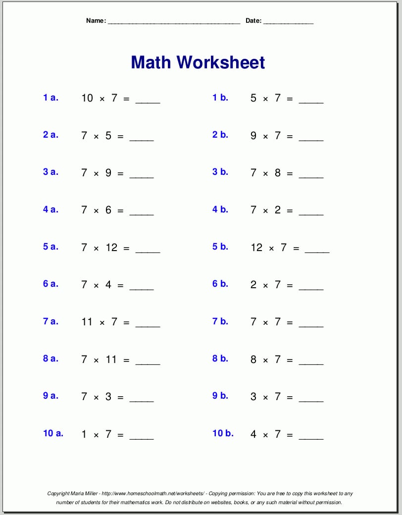 Free Math Worksheets Inside Grade 3 Maths Worksheets Printable