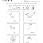 Free Phonics Worksheet  Free Kindergarten English Worksheet For Kids Along With Kindergarten Phonics Worksheets Pdf