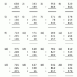 Free Printable Addition Worksheets 3 Digits Together With Math Worksheets For Third Grade Students