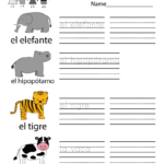Free Printable Spanish Learning Worksheet For Kindergarten Along With Los Animales Printable Worksheets