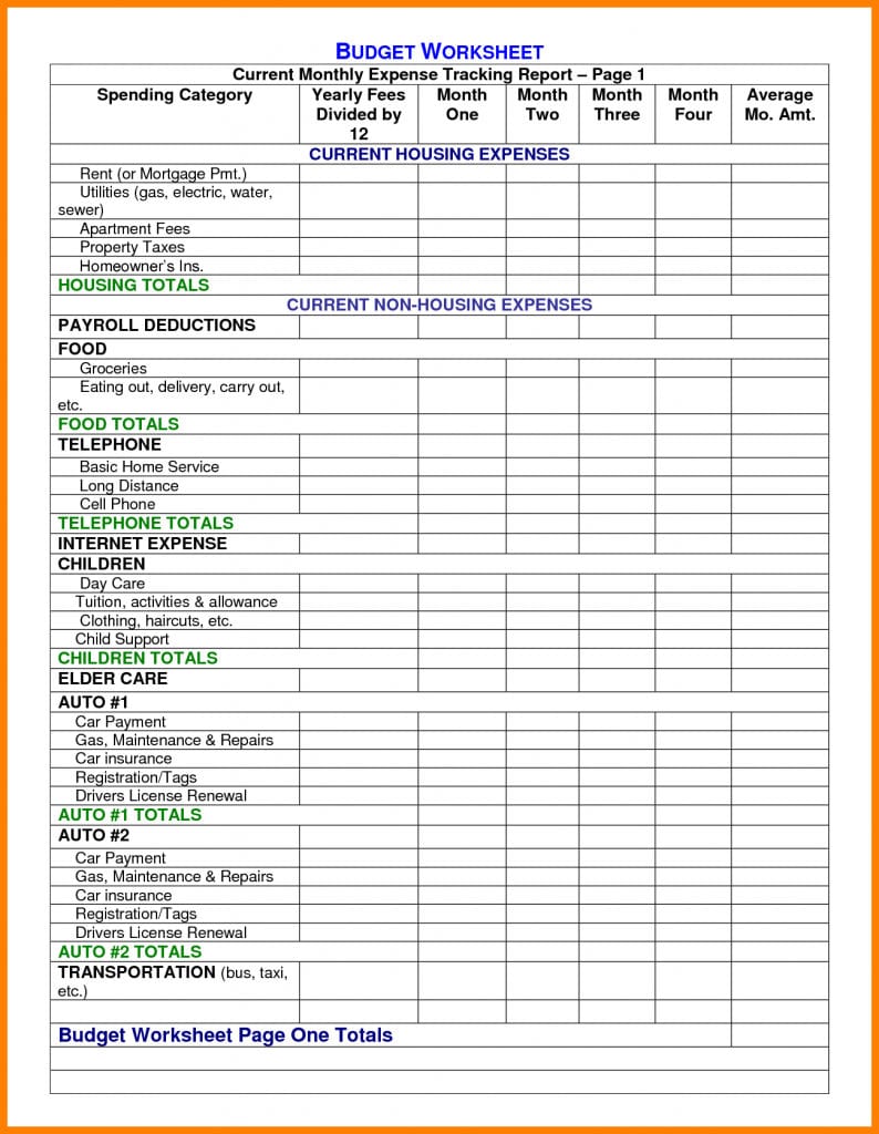 Free Spending Tracker Spreadsheet Expense Monthly Sample Worksheet For Sample Budget Worksheet