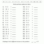 Free Subtraction Worksheets To 12 In 12Th Grade Math Worksheets