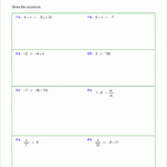 Free Worksheets For Linear Equations Grades 69 Prealgebra Or Solving Equations With Variables On Both Sides Worksheet 8Th Grade