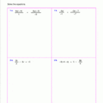 Free Worksheets For Linear Equations Grades 69 Prealgebra Together With Solving Equations With Variables On Both Sides Worksheet Answer Key