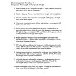 Frequency And Wavelength Worksheet Within Speed Frequency Wavelength Worksheet