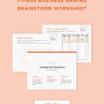 Fuze Branding  Brainstorm Worksheet  Tips For Naming Your Business And Brand Development Worksheet