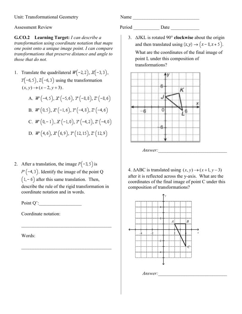 Geometry Transformation Composition Worksheet Answers  Newatvs Together With Geometry Transformation Composition Worksheet Answer Key