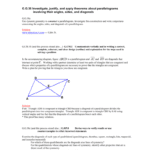 Geometry Unit 2  Quadrilateral Sample Tasks With Solutions Intended For Parallelogram Proofs Worksheet