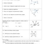 Geometry Worksheet 1 And 1 5 Angle Pair Relationships Practice Worksheet Answers