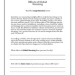 Global Warming Effects Printable Reading Worksheet  Woo Jr Kids Within Global Warming Worksheet