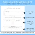 Goal Setting Worksheet  Goal Clarity Guide  Goal Outline  Goal Planning  Worksheet  Life Goals Planner  New Year Resolution Planner Also New Year Goal Setting Worksheet
