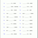 Grade 5 Multiplication Worksheets For Finding The Missing Number In An Equation Worksheets
