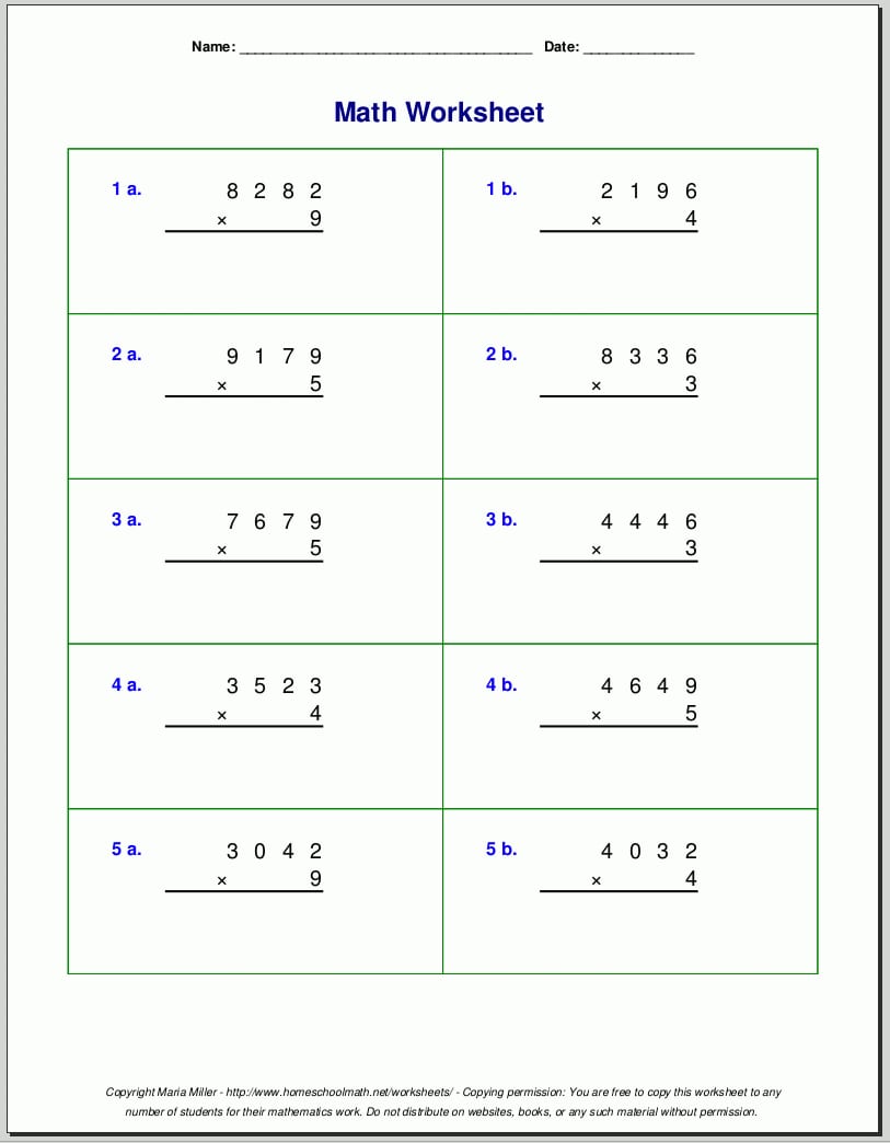 Grade 5 Multiplication Worksheets With 2 Digit By 2 Digit Multiplication Worksheets Pdf