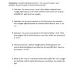 Grade 8 Science – Pressure Worksheet Instructions With Regard To Work Problems Worksheet With Answers