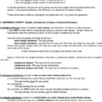 Grammar  Style Worksheet Clauses Sentence Variety  Pdf Along With Simple Compound And Complex Sentences Worksheet Pdf
