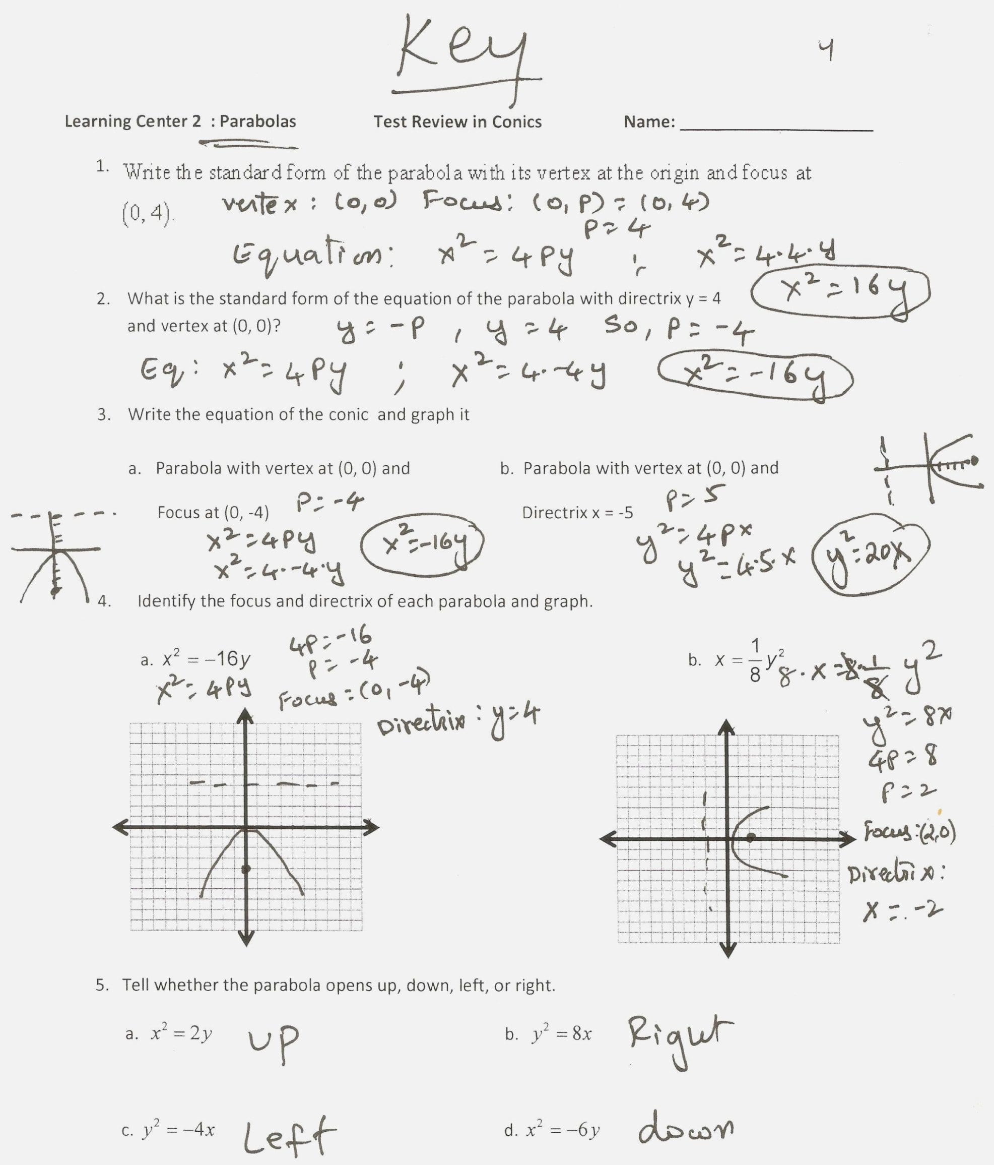 Graphing Quadratics Review Worksheet Method Of Graphing Parabolas In Intended For Graphing Quadratics Review Worksheet