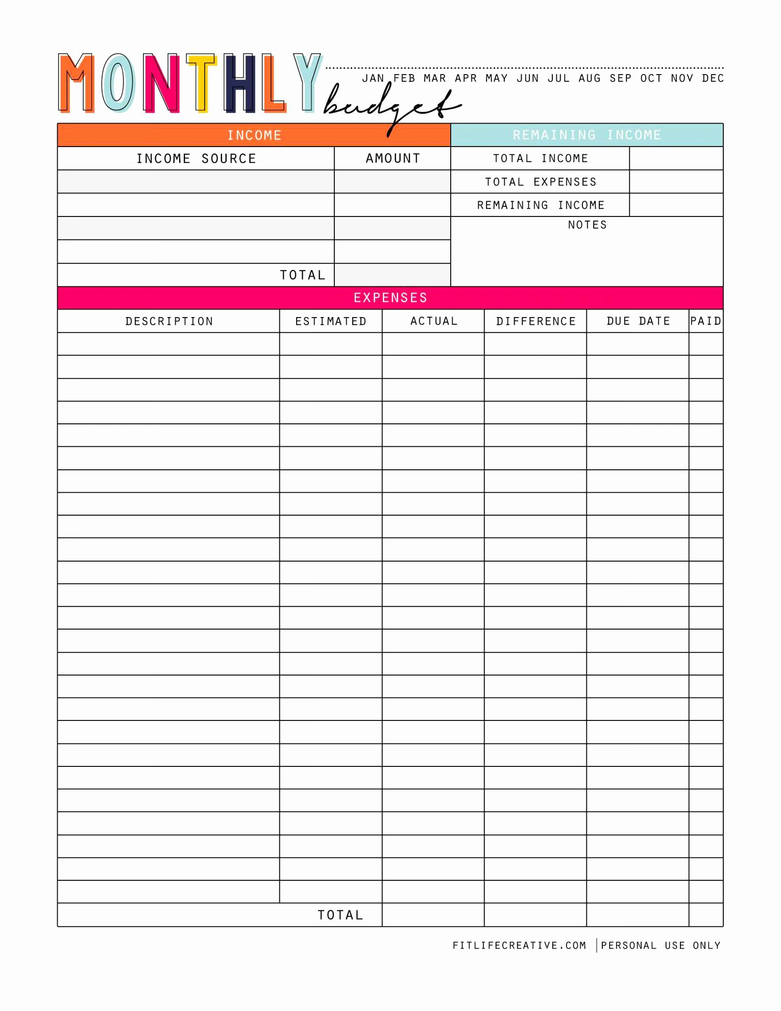 How To Make Monthly Budget Spreadsheet For Business Expense Family Regarding Monthly Budget Worksheet Pdf