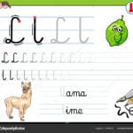 How To Write Letter L Worksheet For Kids — Stock Vector © Izakowski Throughout Preschool Letter L Worksheets