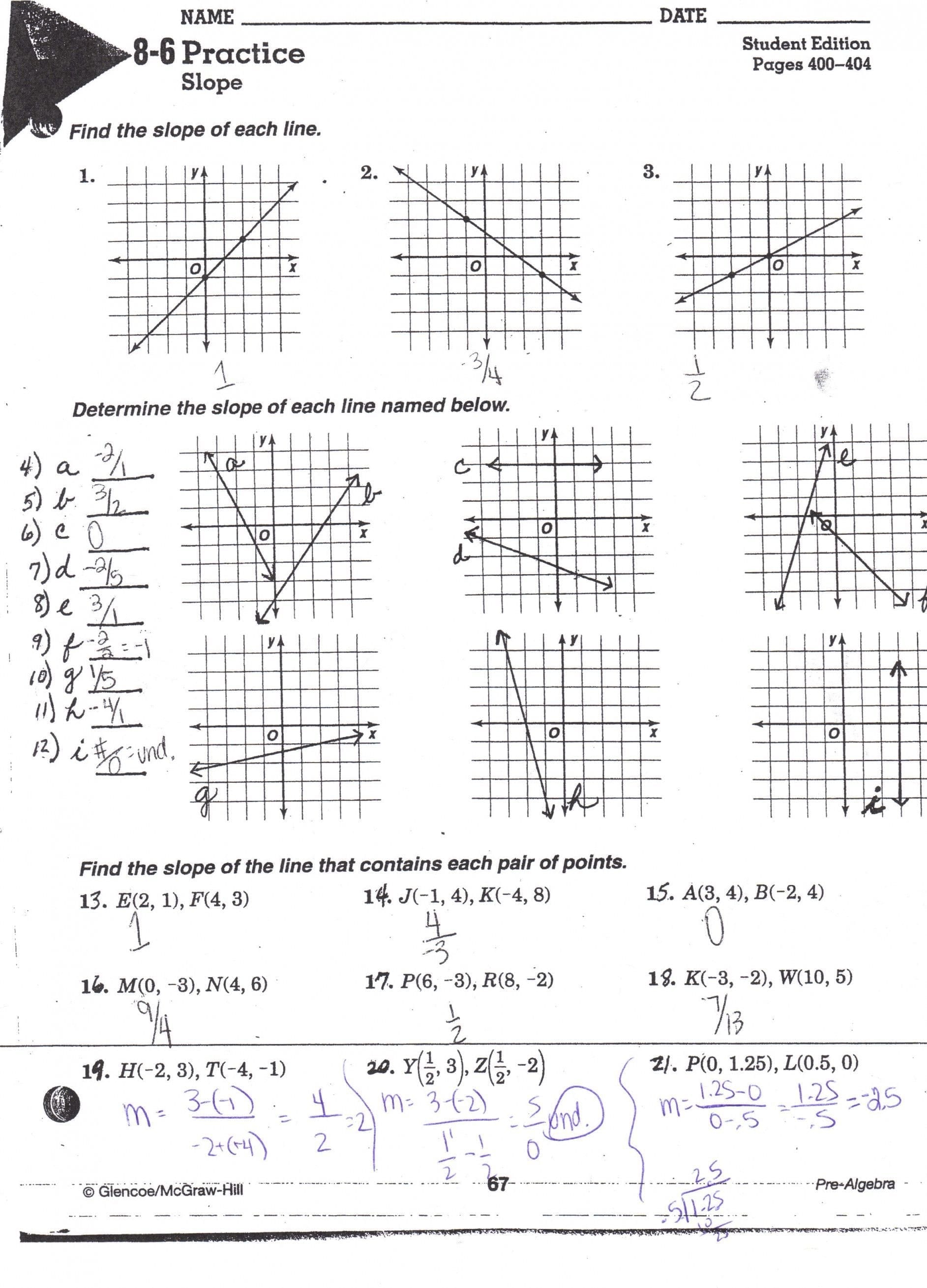 Ideas Of Algebra 1 Slope Intercept Form Worksheet 1 Gallery Throughout Algebra 1 Slope Worksheet
