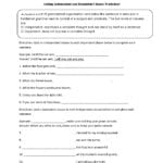 Independent And Dependent Clauses Worksheet Algebra 1 Worksheets Or Naming Chemical Compounds Worksheet Answers