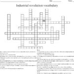Industrial Revolution Vocabulary Crossword  Wordmint Or Industrialization Vocabulary Worksheet