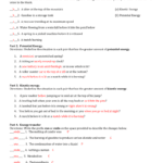 Introduction To Energy Worksheet Inside Potential Energy Worksheet Answers