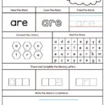 Kindergarten High Frequency Words Printable Worksheets Intended For Kindergarten Word Worksheets