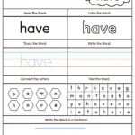 Kindergarten High Frequency Words Printable Worksheets Together With Kindergarten Word Worksheets
