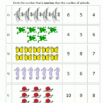 Kindergarten Math Printable Worksheets  One Less Throughout Sample Worksheet For Kindergarten