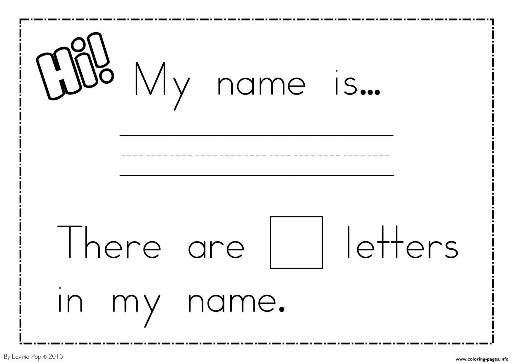 Kindergarten Name Writing Worksheets Coloring Pages Printable Within Name Worksheets For Preschoolers