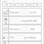 Kindergarten Sight Words Worksheets Math Word For Image Sentence For Sight Word Sentences Worksheets