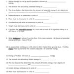 Kinetic And Potential Energy Problems For Potential Energy Worksheet Answers