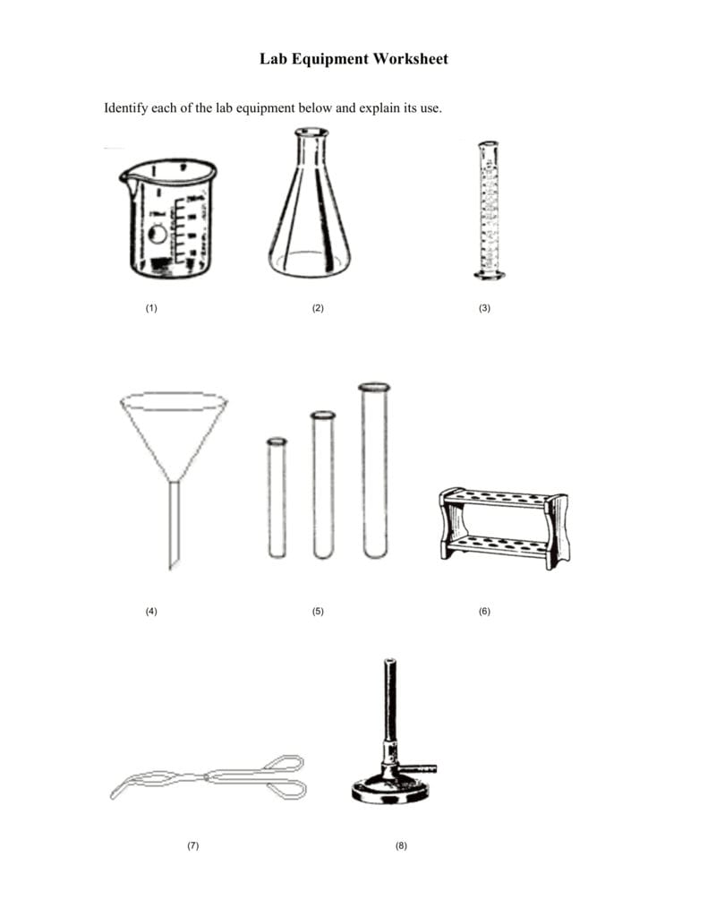 Lab Equipment Worksheet And Laboratory Equipment Worksheet