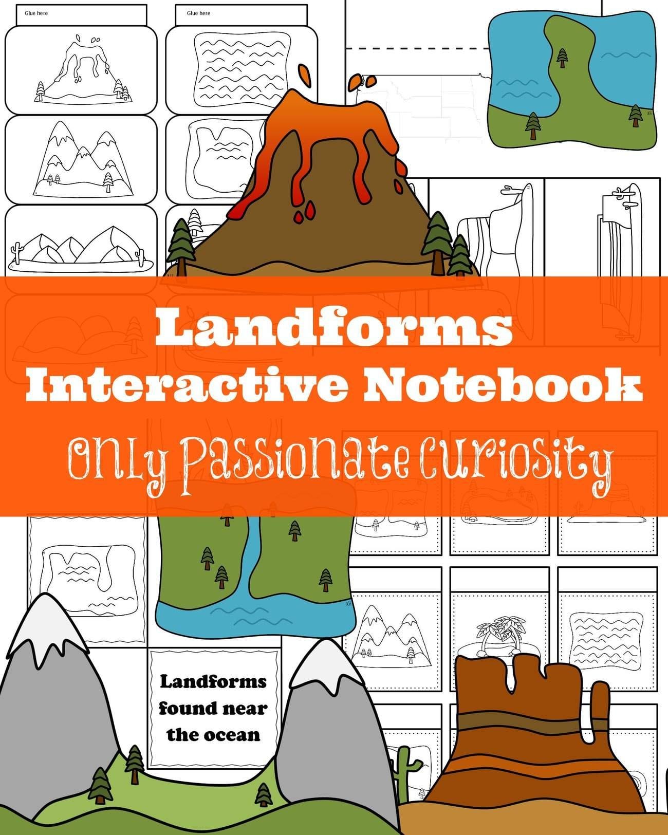 Landforms Interactive Notebook Pack  Only Passionate Curiosity Regarding Free Printable Landform Worksheets