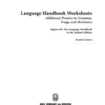 Language Handbook Worksheets Intended For Language Handbook Worksheets