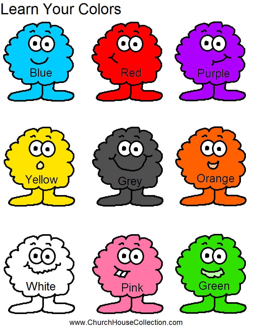 Learn Your Colors Preschool Kids Worksheet For Learning Colors Worksheets