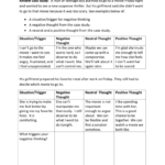 Lesson 1Stopping Negative Thinking Worksheet Along With Thought Stopping Worksheet