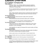 Lesson Overview 23 Carbon Compounds Pertaining To Biology 2 3 Carbon Compounds Worksheet Answers