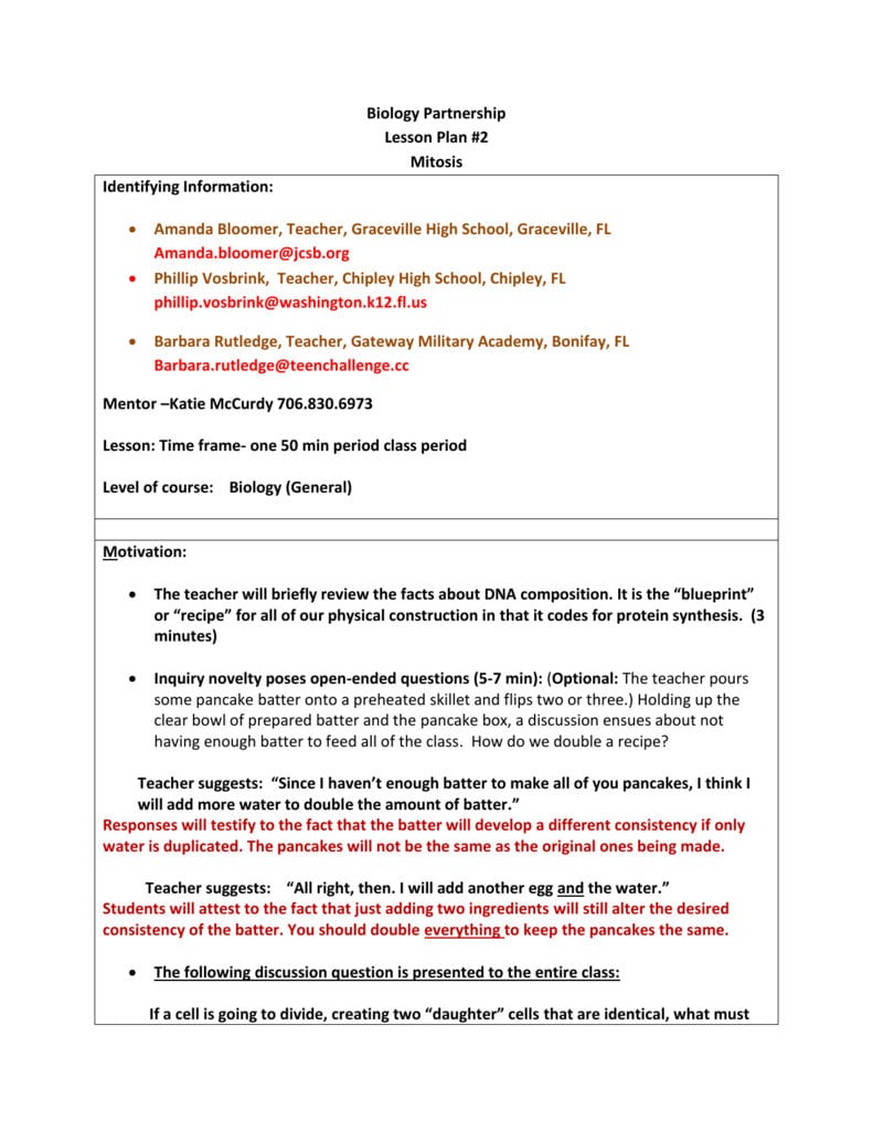 Lesson Plan And Student Worksheet For Microslide Lesson Set 53 Answers