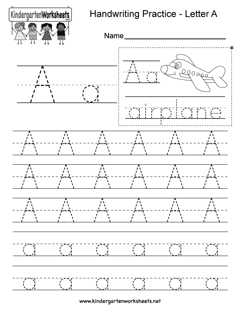 Letter A Writing Practice Worksheet  Free Kindergarten English For Sample Worksheet For Kindergarten