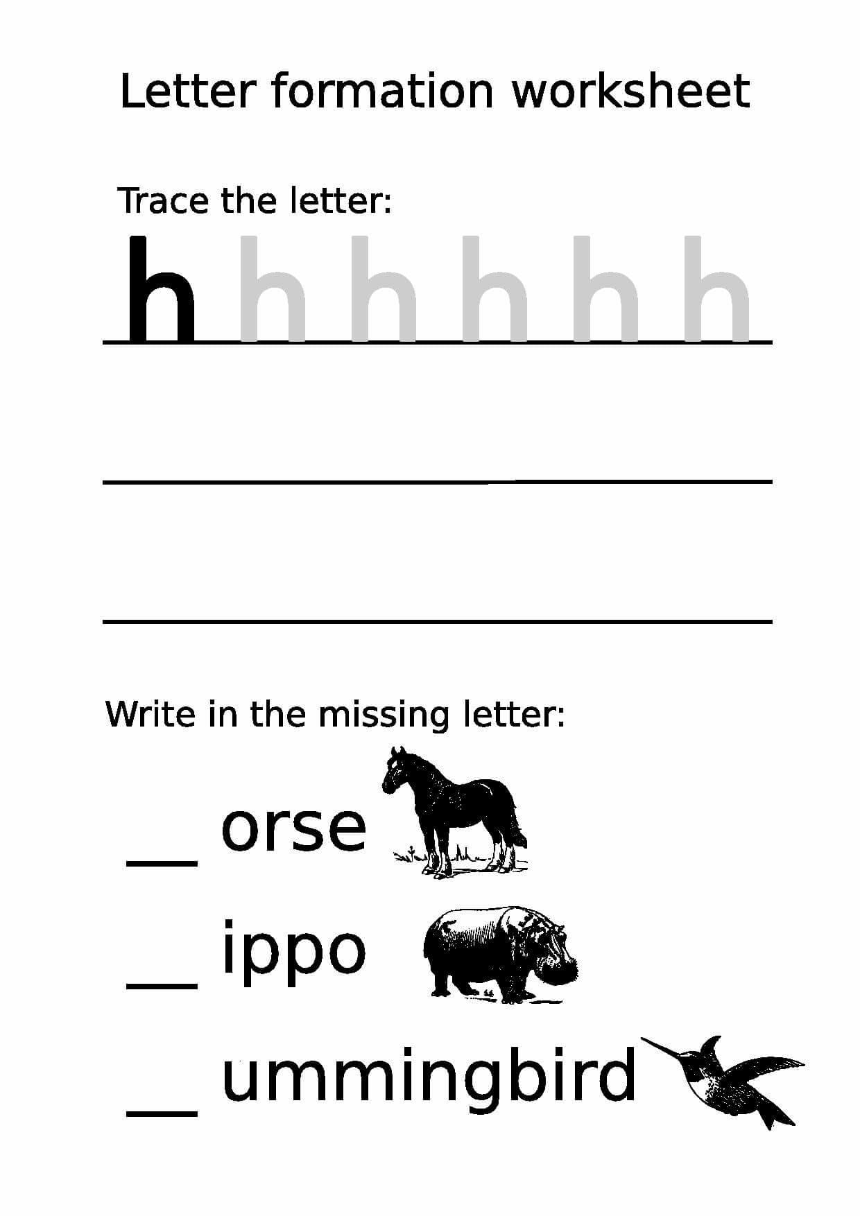 Letter Formation Worksheet Lowercase H  Free Printable Puzzle Games Pertaining To Letter Formation Worksheets