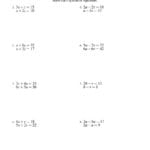 Linear Systemsubstitution Math System Linear Equations Within Solving Systems Of Equations By Substitution Word Problems Worksheet