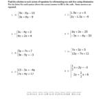 Ls 7 Solving Systems Using Elimination Including Reformatting Intended For Solving Systems Of Linear Equations By Substitution Worksheet