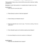 Macbeth Act 3 Questions For Macbeth Act 3 Vocabulary Worksheet