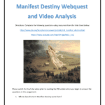Manifest Destiny Webquest And Video Analysis As Well As Manifest Destiny Worksheet Answers