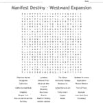 Manifest Destiny  Westward Expansion Word Search  Wordmint For The Story Of Us Westward Worksheet Answers