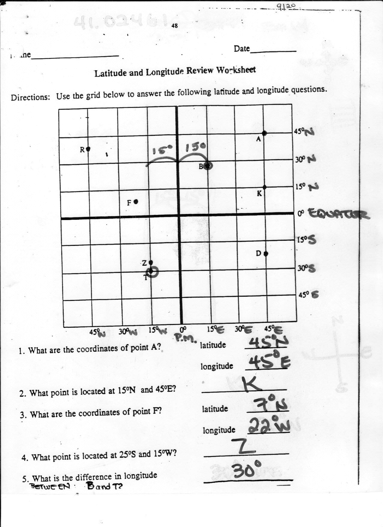 Marte D  Worksheet Answers Intended For Latitude And Longitude Worksheets 7Th Grade