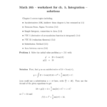 Math 165 – Worksheet For Ch 5 Integration – Solutions Regarding Integration By Substitution Worksheet