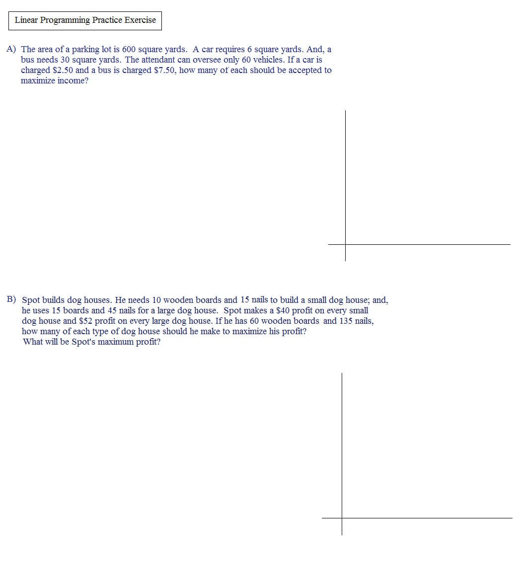 Math Plane  Linear Programming Optimization Together With Linear Programming Worksheet