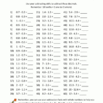 Math Worksheets Decimals Subtraction Together With Math Decimal Worksheets